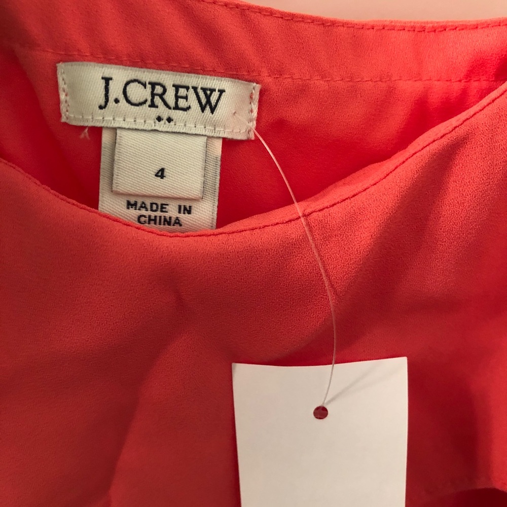 J Crew Coral Ruffle Top - Picture 2 of 3